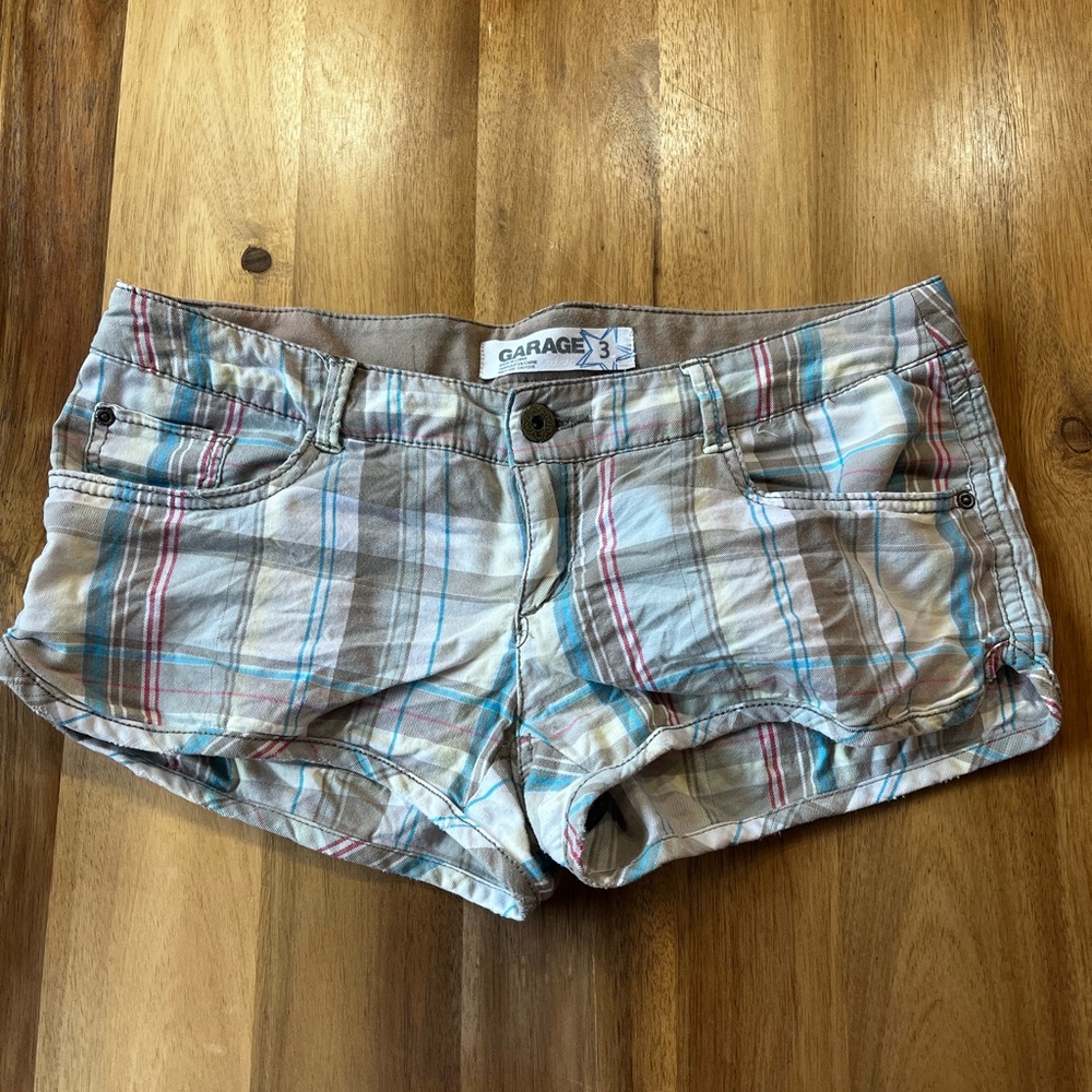 Vintage Garage Women's Plaid Micro Shorts - Multicolor
